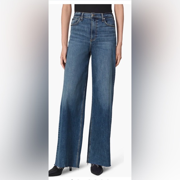 rag & bone Denim - rag & bone Flexi Sofie Raw Hem Wide Leg High Waste Jeans size 26 color: WILLOW